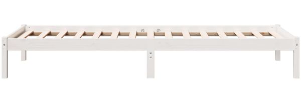 vidaXL Massivholzbett Extra Lang ohne Matratze Weiß 100x210 Kieferholz 852405 Bild 5