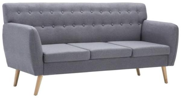 vidaXL 3-Sitzer-Sofa Stoff 172x70x82 cm Hellgrau 247129