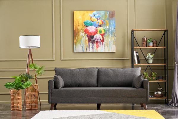 3-Sitzer-Sofa, 'Bella', 85 x 81 x 208, Anthrazit