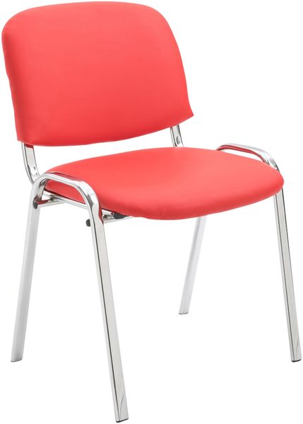 Besucherstuhl ZAGREB - Kunstleder Rot 54x48x79 cm | Besucherstühle Konferenzstuhl Wartezimmerstuhl Bürostühle Bürostuhl Konferenzraum Wartezimmer