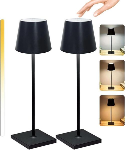 Vivitar LED Tischleuchte Kabellose dimmbare Tischlampe mit 5200-mAh-Akku, Aluminium-Design, 3 Farbtemperaturen, Touch-Steuerung, USB-C-Ladeanschluss