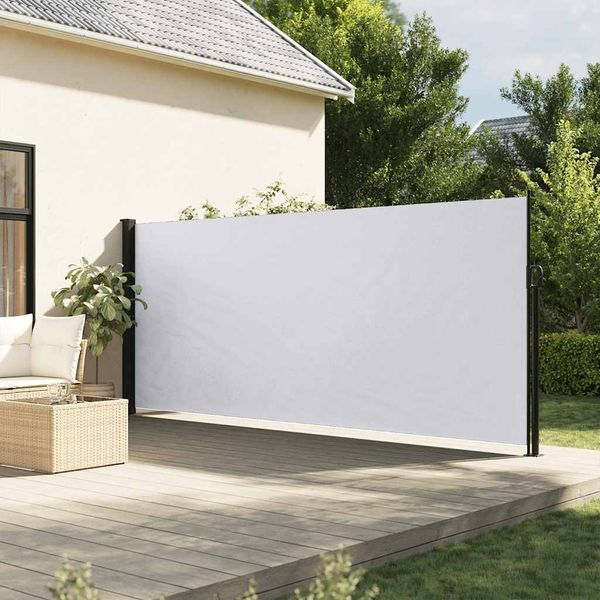 Seitenmarkise Ausziehbar, Terrassenmarkise Weiß 160x300 cm