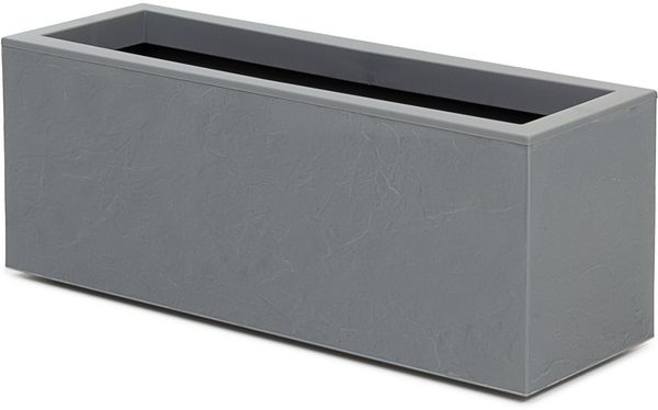 ONDIS24 Pflanzkübel Balkonkasten mit Wasserspeicher, 25L Pflanzvolumen, Pflanzkübel, Vulkan/Basalt, rechteckig, Blumentopf, Balkon Terrasse