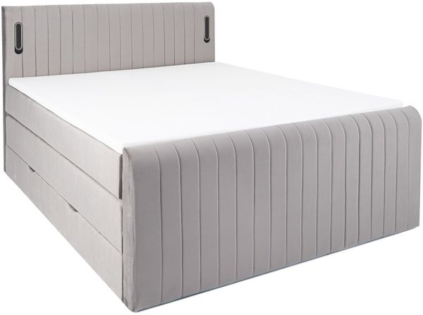 wonello Boxspringbett FLY, mit Bettkasten und LED-Beleuchtung, inklusive Premium Topper