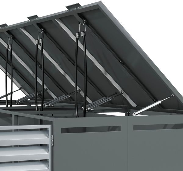 Mülltonnenbox, Mülltonnenverkleidung, 120L 240L, wetterfest, Container, Abfallbehälter, Tonnenhaus, Gartenbox, abschließbare Müllbox (4 Tonnen) Bild 10