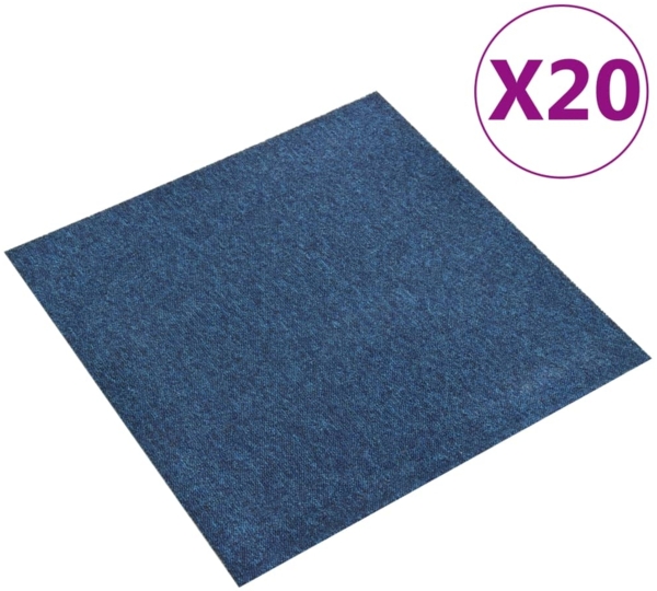 vidaXL Teppichfliesen 20 Stk. 5 m² 50x50 cm Dunkelblau 147315