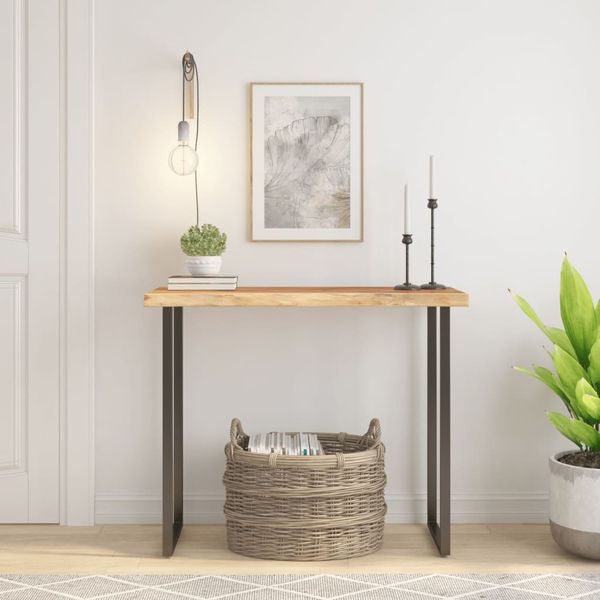 vidaXL Tischplatte 90x40x3,8 cm Rechteckig Massivholz Akazie Baumkante 370299