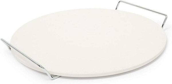 KESPER® Pizzastein Pizzastein, Material: Cordierit-Keramik, Metall, Maße: Ø 33 cm H: 1 cm, (1-St)