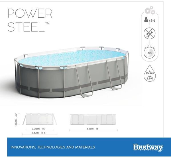 Bestway Power Stahlrahmen-Pool Set 488x305x107 cm 92818 Bild 8