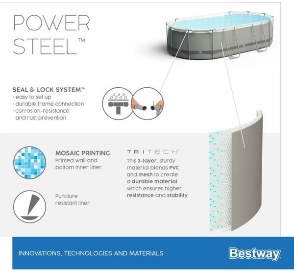 Bestway Power Stahlrahmen-Pool Set 488x305x107 cm 92818 Bild 14