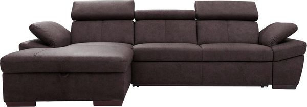 exxpo - sofa fashion Ecksofa Salerno, Funktionssofa, Breite 280cm, hoher Sitzkomfort, L-Form, inkl. Kopf- und Armteilverstellung, wahlweise mit Bettfunktion