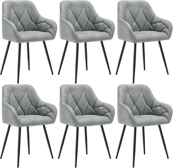 Woltu 4-Fußstuhl (Set, 6 St), Esszimmerstühle ergonomischer aus Kunstleder