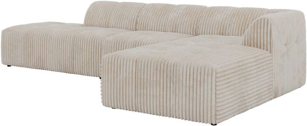 Modulares Ecksofa GRIDA 3M L Wohnlandschaft, Wellenfedern, gesteppte Sitzfläche, Wohnzimmer Sofa L-form - Beige Cord - Rechts Bild 7