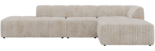 Modulares Ecksofa GRIDA 3M L Wohnlandschaft, Wellenfedern, gesteppte Sitzfläche, Wohnzimmer Sofa L-form - Beige Cord - Rechts Bild 8