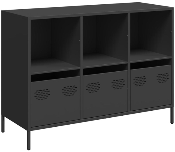 vidaXL Sideboard Schwarz 101,5x39x73,5 cm Kaltgewalzter Stahl 851364