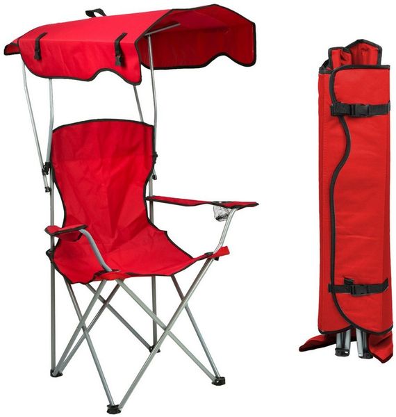 JEOBEST Campingstuhl Klappstühle mit Dach, Luxus Anglerstuhl, (Stück, 1 St), Klappstuhl mit Armlehnen und Getränkehalter