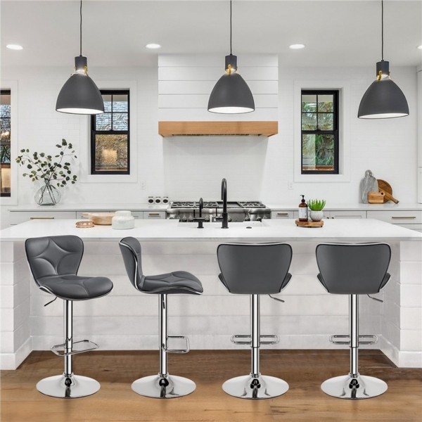 Yaheetech Barhocker (2er), Höhenverstellbare Barstühle Sitzhöhe 61 cm - 82,5 cm Sitzhocker Bild 2