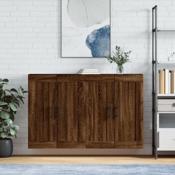 Wandschränke 2 pcs, Hängeschrank, Buffetschrank Braun Eichen-Optik Holzwerkstoff