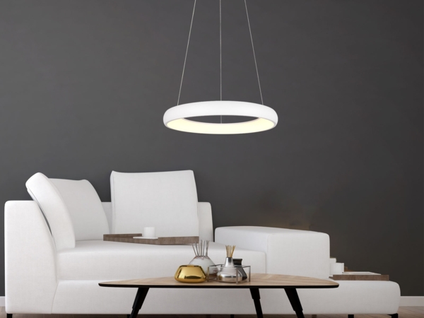 LED Pendelleuchte CARDONA groß Weiß, dimmbar & 3 Lichtfarben, Ø 62cm