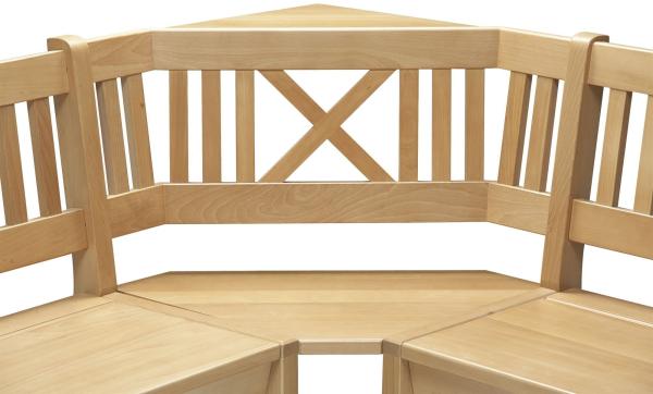 Eckbank Deborah aus Massivholz 204 x 135 x 87 Küchenbank massiv Buche lackiert/Weinrot 12147-204135-rot Bild 3