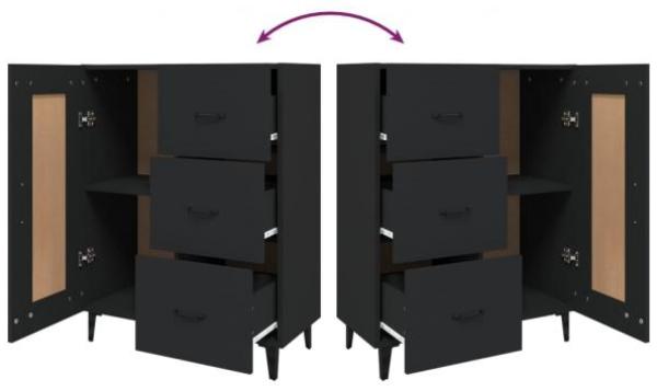 Sideboard Schwarz 69,5 x 34 x 90 cm Holzwerkstoff [812232] Bild 9