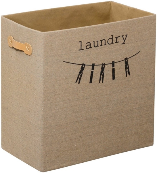 Fackelmann Wäschebox 45 cm Leinen-Optik
