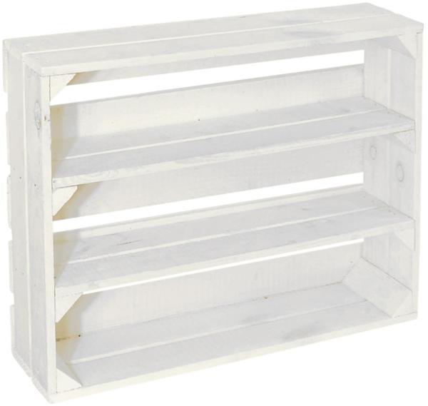 CHICCIE 4 Set Holzregal Schmalhanz 50x40x15cm - Weiß 2x Langes Regal