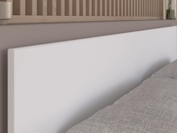 Vente-unique - Bett 140 x 190/200 cm mit Stauraum - Weiß & Holzfarben + Bettgestell - KINSELIA Bild 6