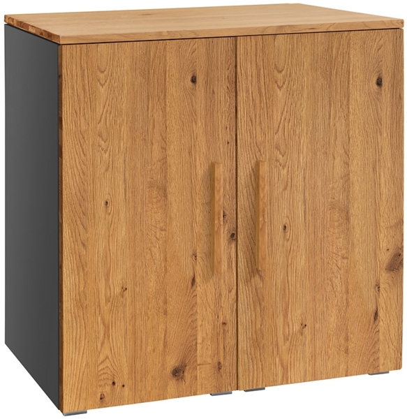 Hasena Kommode Portina anthrazit Wildeiche natur, geölt teilmontiert