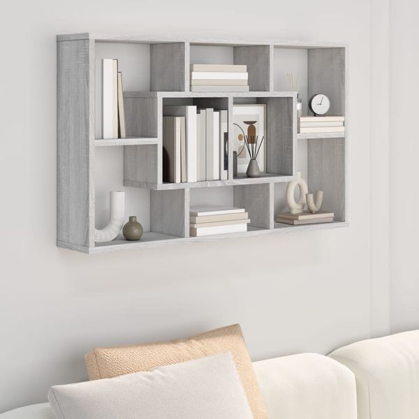 vidaXL Wandregal Grau Sonoma 85x16x52,5 cm cm Holzwerkstoff 820461