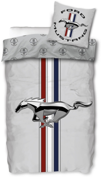 Skybrands Bettwäsche Ford Mustang Performance Streifen Renforcé 135 x 200 + 80 x 80 cm