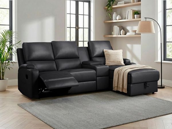 Home affaire Ecksofa Napori Multimediasofa, 3er Kinosessel XXL, L-Form, Kinosofa mit Relaxfunktion, Getränkehalter, Staufach und Staukasten