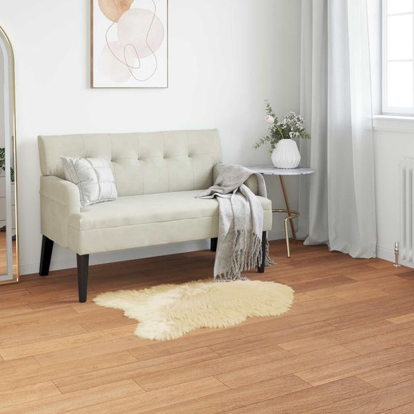 vidaXL Teppich aus Kunstschaffell TAFALLA Creme 60 x 90 cm Polyester 42021519
