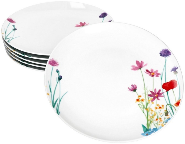 MamboCat Speiseteller 6x Marie Speiseteller 26,7cm Porzellan große Platte Essteller Blumen