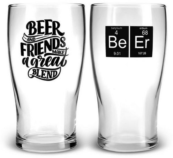 Karaca Kaffeeservice Bierglas-set 454ml für 2 Personen, Glas, Beerbecher