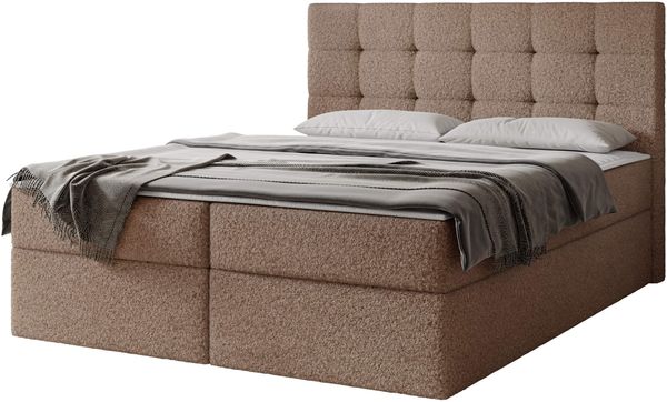 Boxspringbett Gazel Boucle (Farbe: Lambi 04, Größe: 140 x 200)