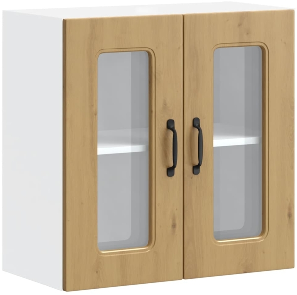 vidaXL Küchen-Hängeschrank mit Glastür Kalmar Artisan-Eiche Holzwerkstoff 853676