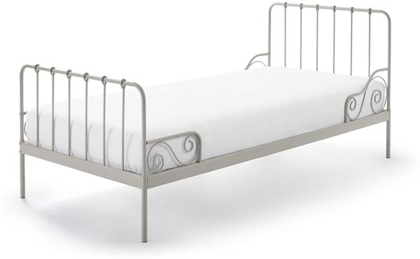 Metallbett >ALICE< in grau aus Metall - 205x89,5x94,5cm (BxHxT)