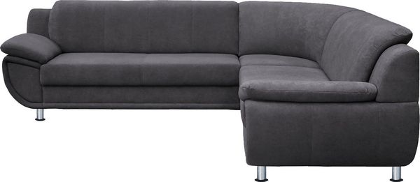 TRENDMANUFAKTUR Ecksofa Rondo wahlweise mit Schlaffunktion, 267x247 cm (BxT), breite Armlehnen, L-Form, wahlweise mit Federkern bestellbar, Füße chromfarben