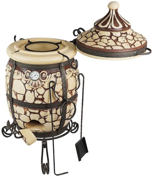 Tandoor Stein aus Schamottton mit Zubehör-Set 7-teilig