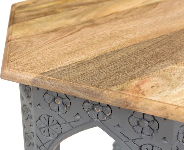 Beistelltisch FRITZ - Mangoholz Braun-Grau 45 x 45 x 45 cm | Couchtisch Sofatisch Abstelltisch Bild 3