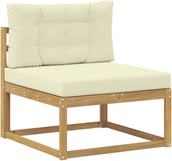 vidaXL Outdoor-Sofagarnitur mit Kissen 6 pcs Weiß und Creme 3386059 Bild 3