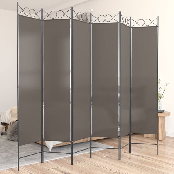 vidaXL 6-tlg. Paravent Anthrazit 240x200 cm Stoff 350160