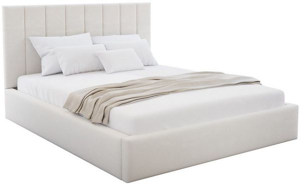 FDM Polsterbett KAJA modern mit Bettkasten MADE IN EU - mit hochwertigem Paris Bezug (verfügbar 90x200 120x200 140x200 160x200 180x200cm, Bettrahmen, Bett, mit großen gepolsterten Kopfteil, mit Bettkasten zum aufklappen), Hebbarer Metallrahmen, Bettkas...