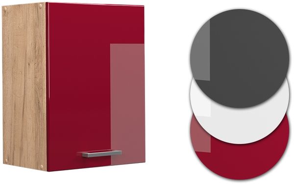 Vicco Küchenschrank Küchenzeile R-Line, Bordeaux Hochglanz, Hängeschrank 45 cm Bild 6