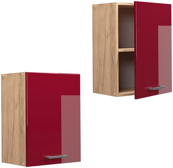 Vicco Küchenschrank Küchenzeile R-Line, Bordeaux Hochglanz, Hängeschrank 45 cm Bild 5