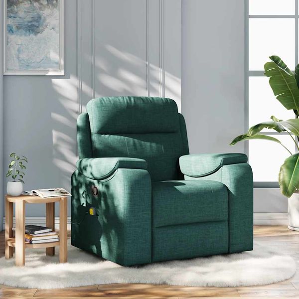 vidaXL Massagesessel Dunkelgrün Stoff 4015696