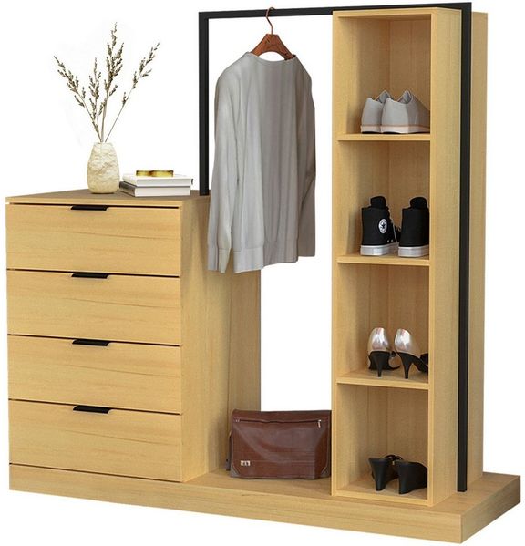 WAOHO Kleiderständer Kleiderständer mit Schubladenkommode, Kommode, Kleiderständer 145cm