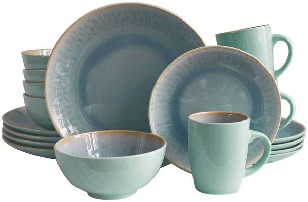 ECHTWERK Tafelservice Ana Modern-Design (16-tlg), 4 Personen, Porzellan, farbenfrohes Design