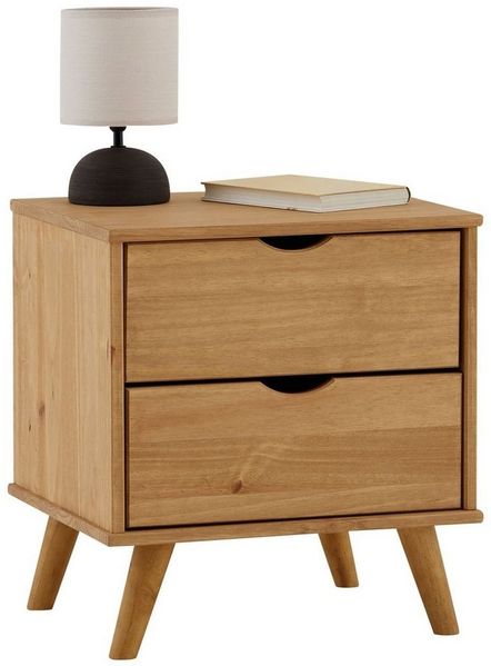 IDIMEX Nachtkommode COLIMA, Nachttisch COLIMA, Kiefer, 2 Schubladen, Boxspringbett-kompatibel